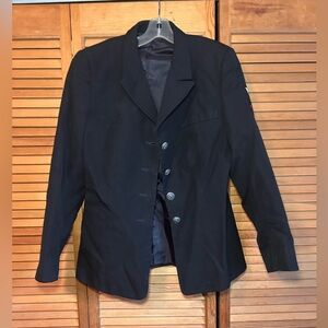 Woman's Black US Navy issue uniform “Dress Blue” jacket Sz 12MR